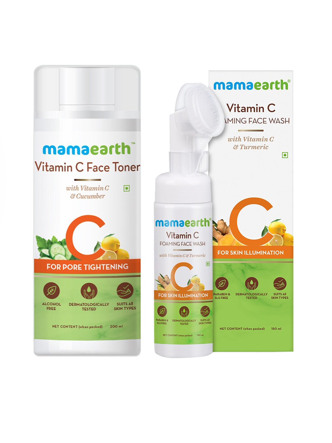Mamaearth Unisex Set of Vitamin C Foaming Face Wash & Face Toner