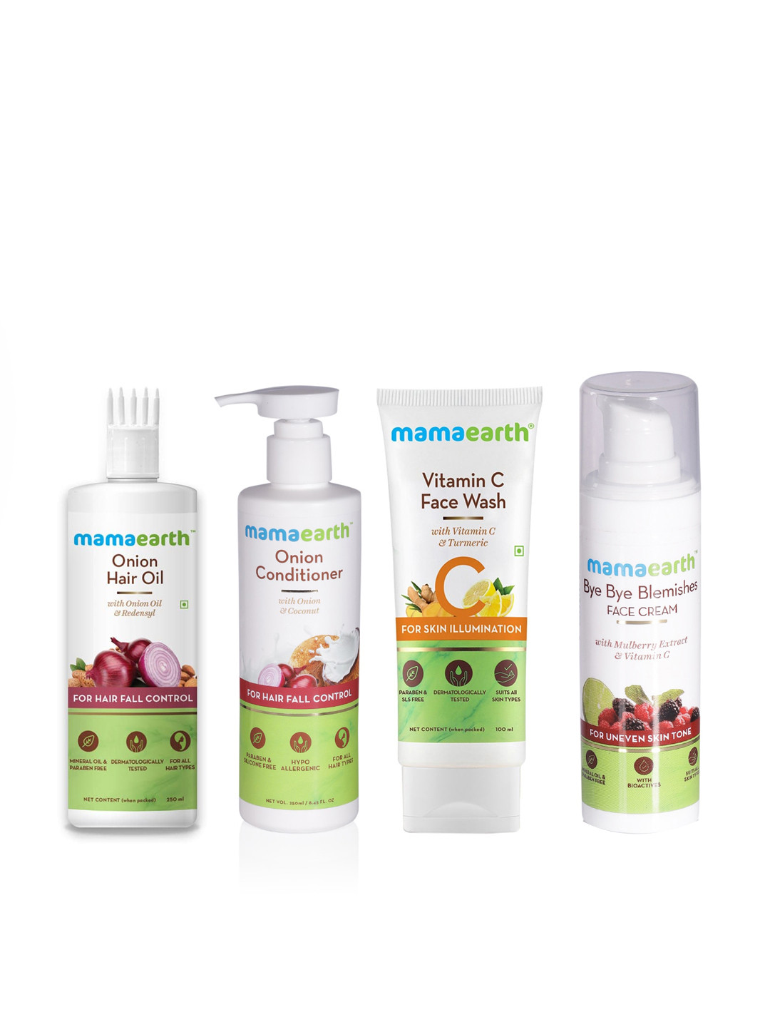 Mamaearth Unisex Set of Hair Oil, Conditioner, Face Wash & Face Cream