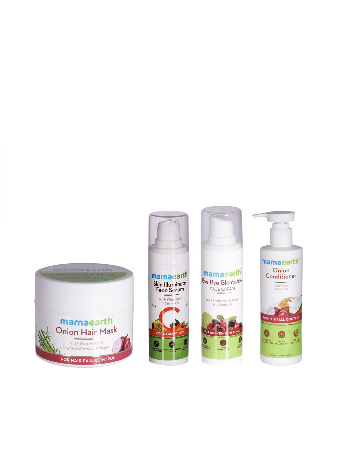 Mamaearth Unisex Set of Hair Mask, Hair Conditioner, Face Serum & Face Cream