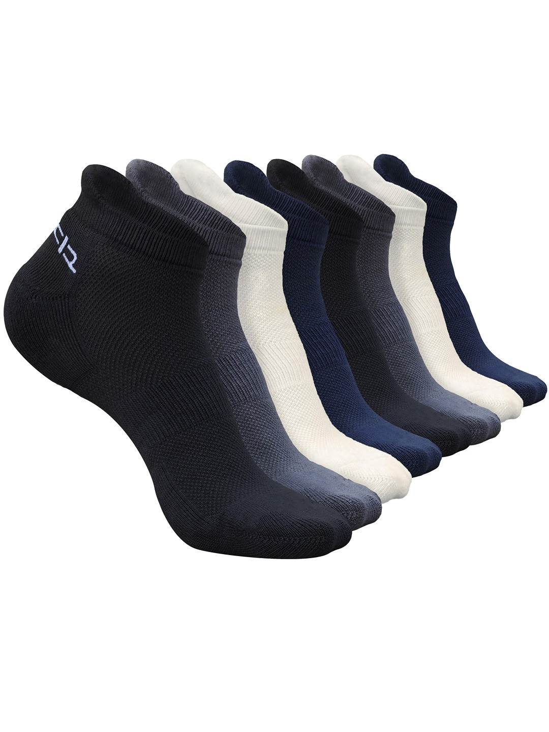 Heelium Men Pack of 8 Bamboo Super Soft & Odour-Free Breathable Ankle-Length Socks