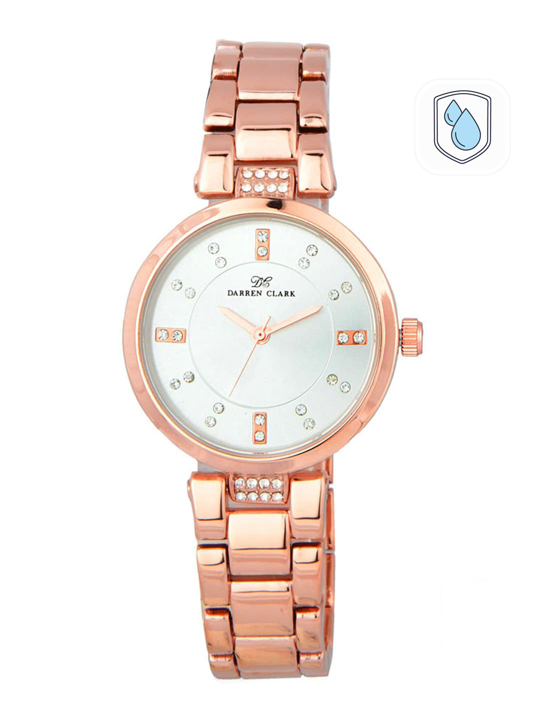 DARREN CLARK Women Silver-Toned Bracelet Style Analogue Watch 11018-WM-02