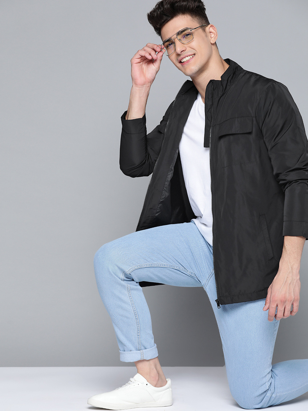Mast & Harbour Men Black Tailored Jacket