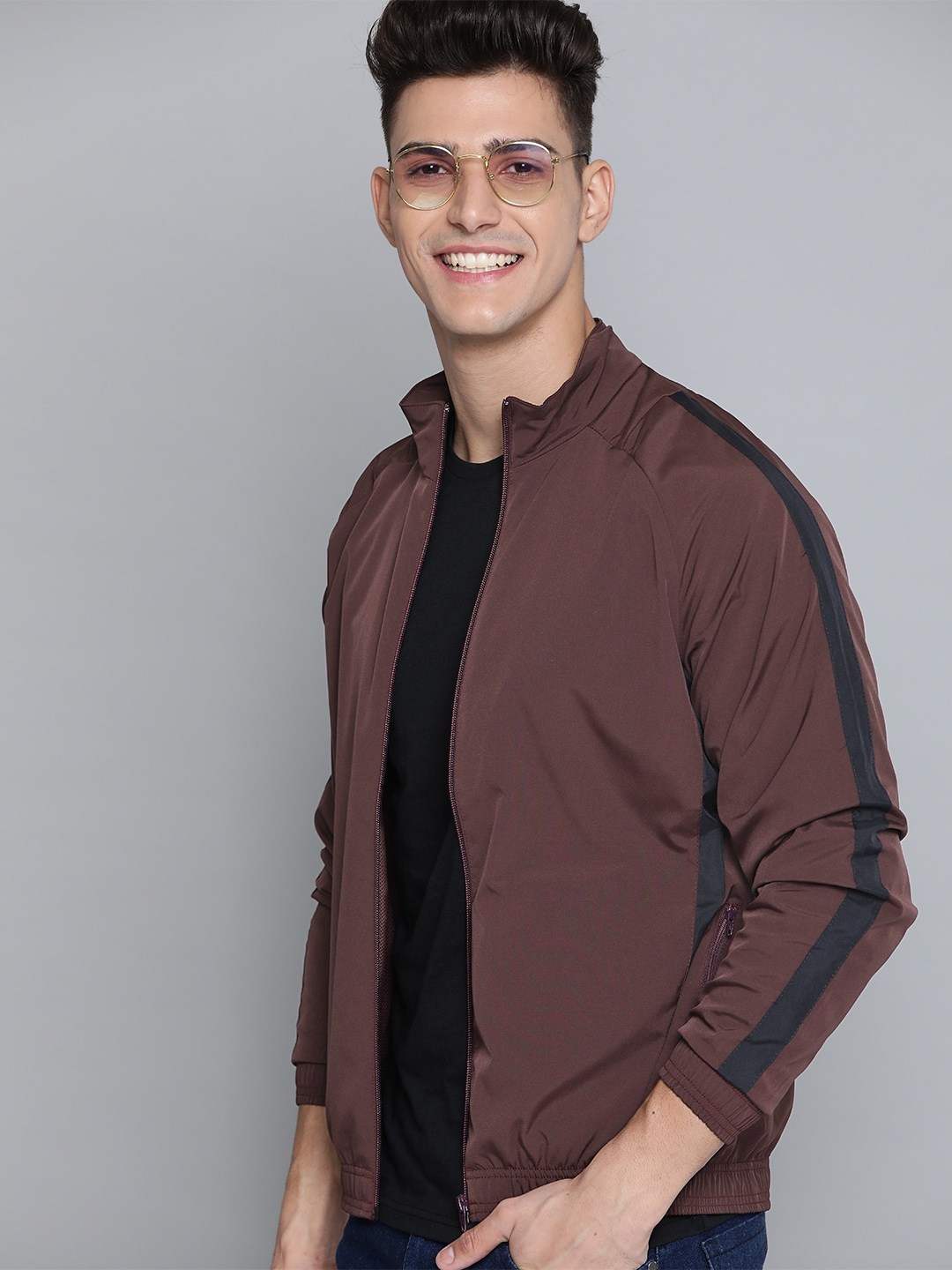 Mens on sale burgundy bomber