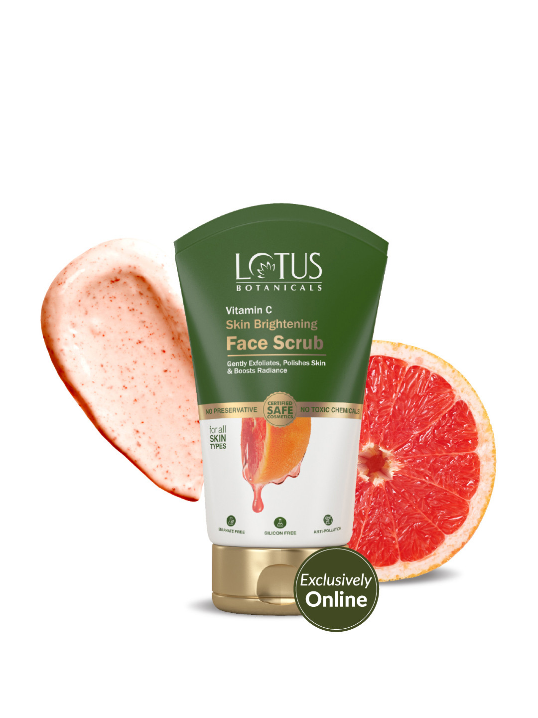 Lotus Botanicals Unisex Vitamin C Skin Brightening Face Scrub - 100 g