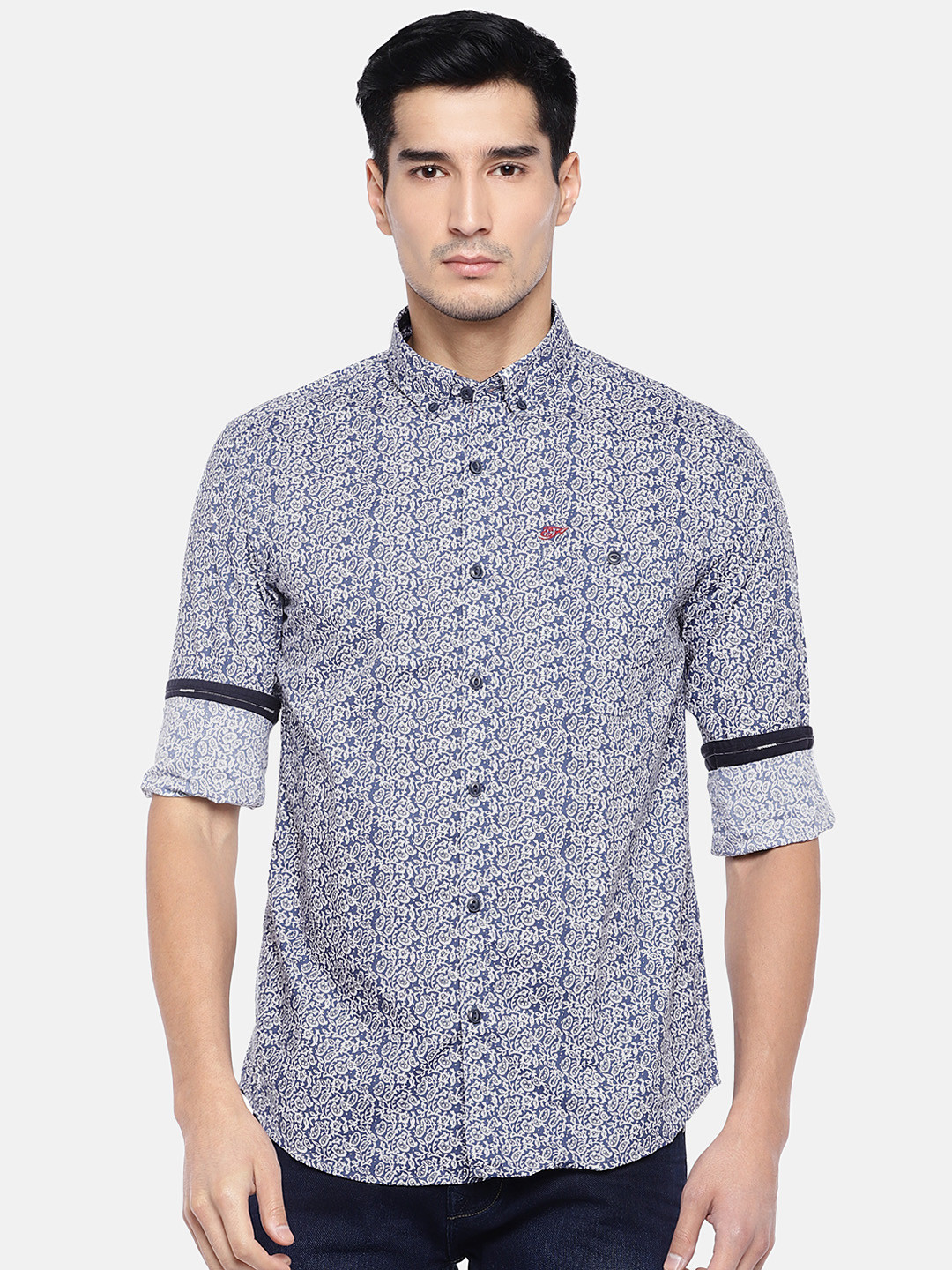Ed Hardy Navy Printed Casual Shirt