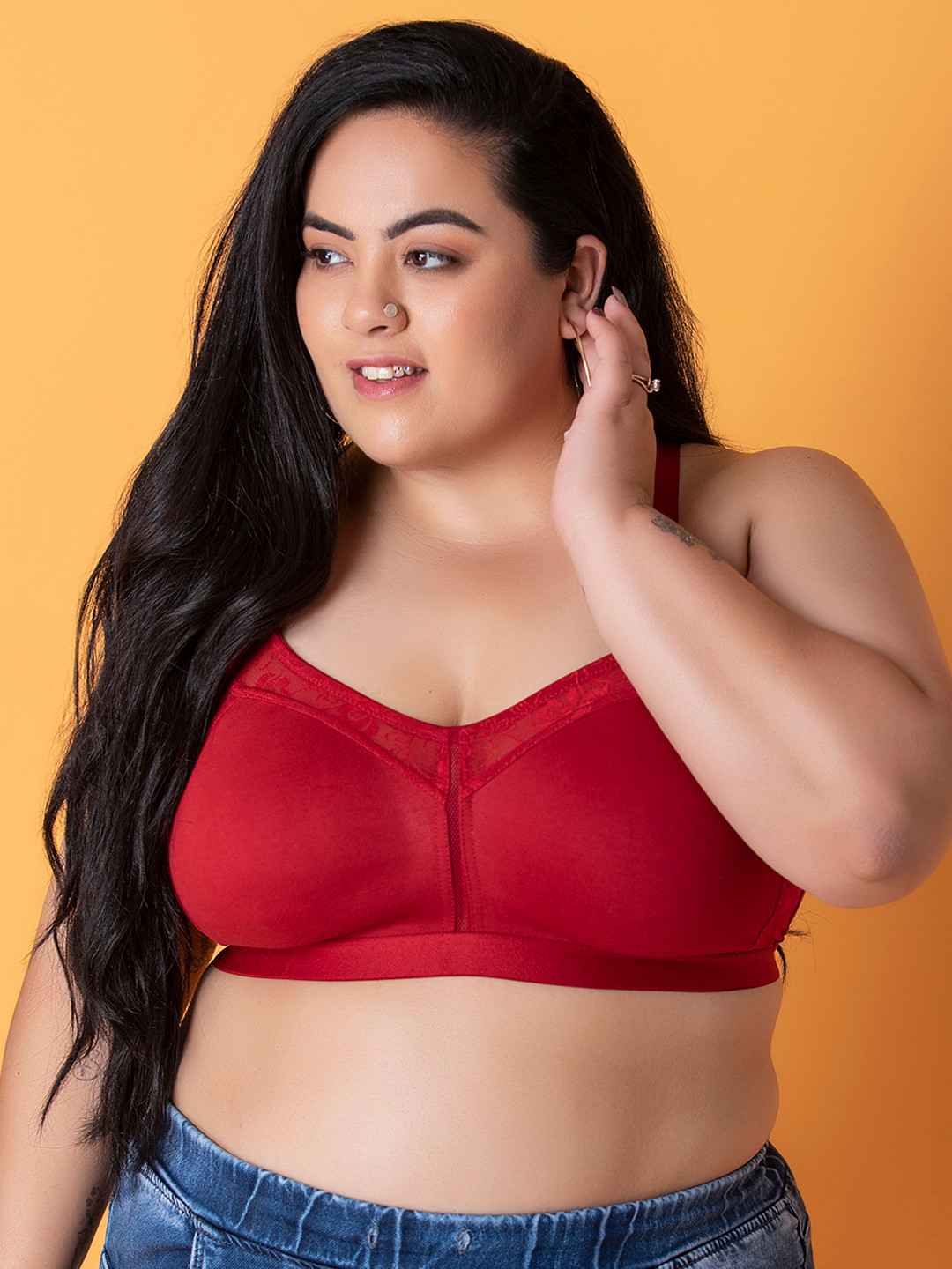Clovia Maroon T-shirt Bra Full Coverage