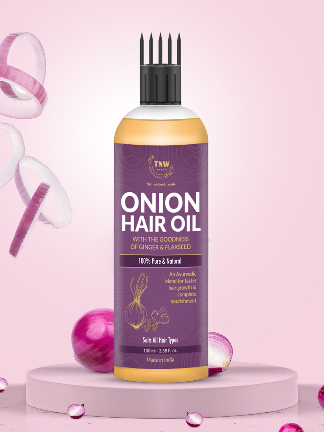 TNW the natural wash Bhringraj Onion Flax Seed Hair Oil 100 ml