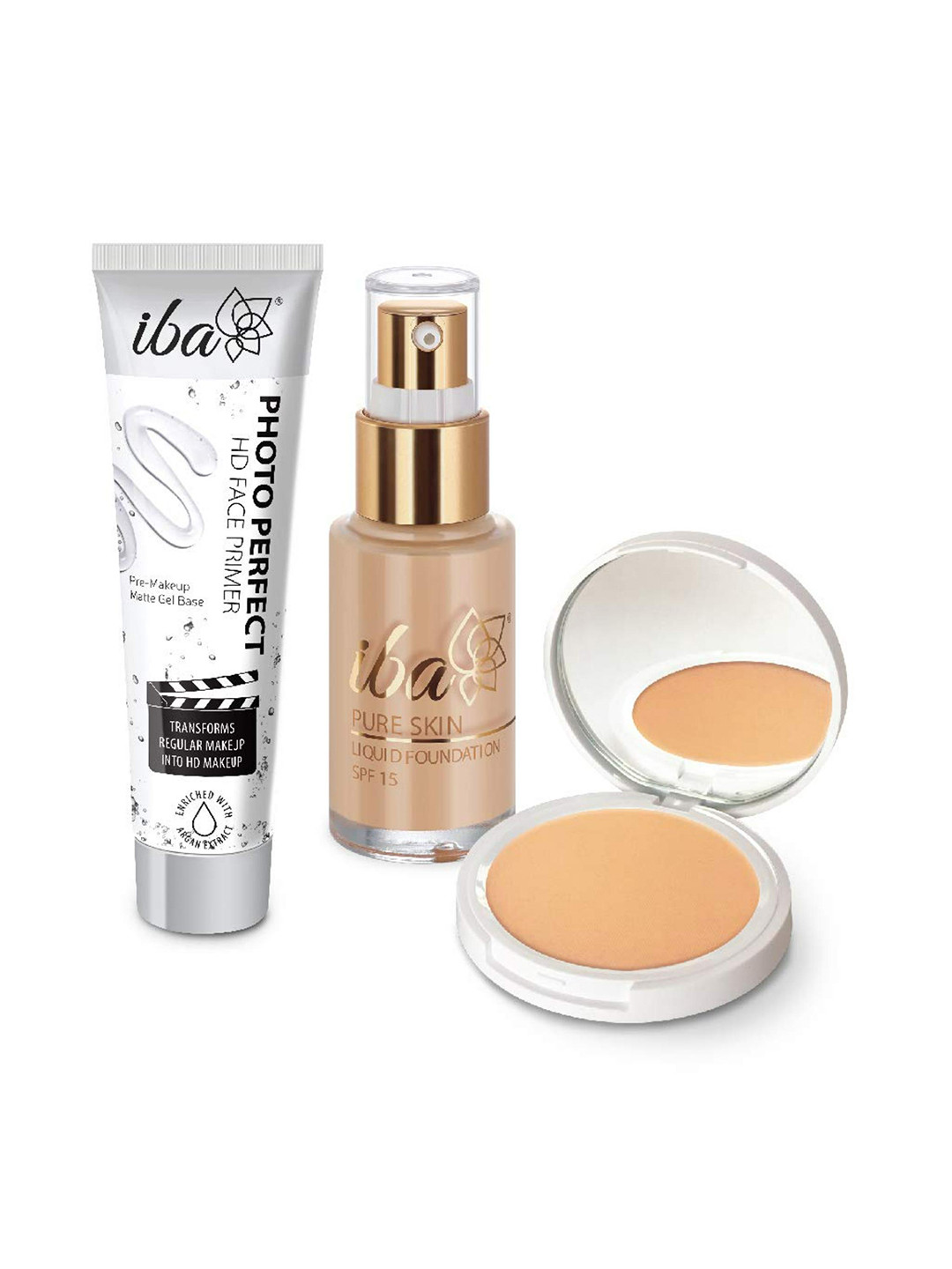 Iba Perfect Base Primer- Foundation-Compact Combo- Natural Beige 200 g