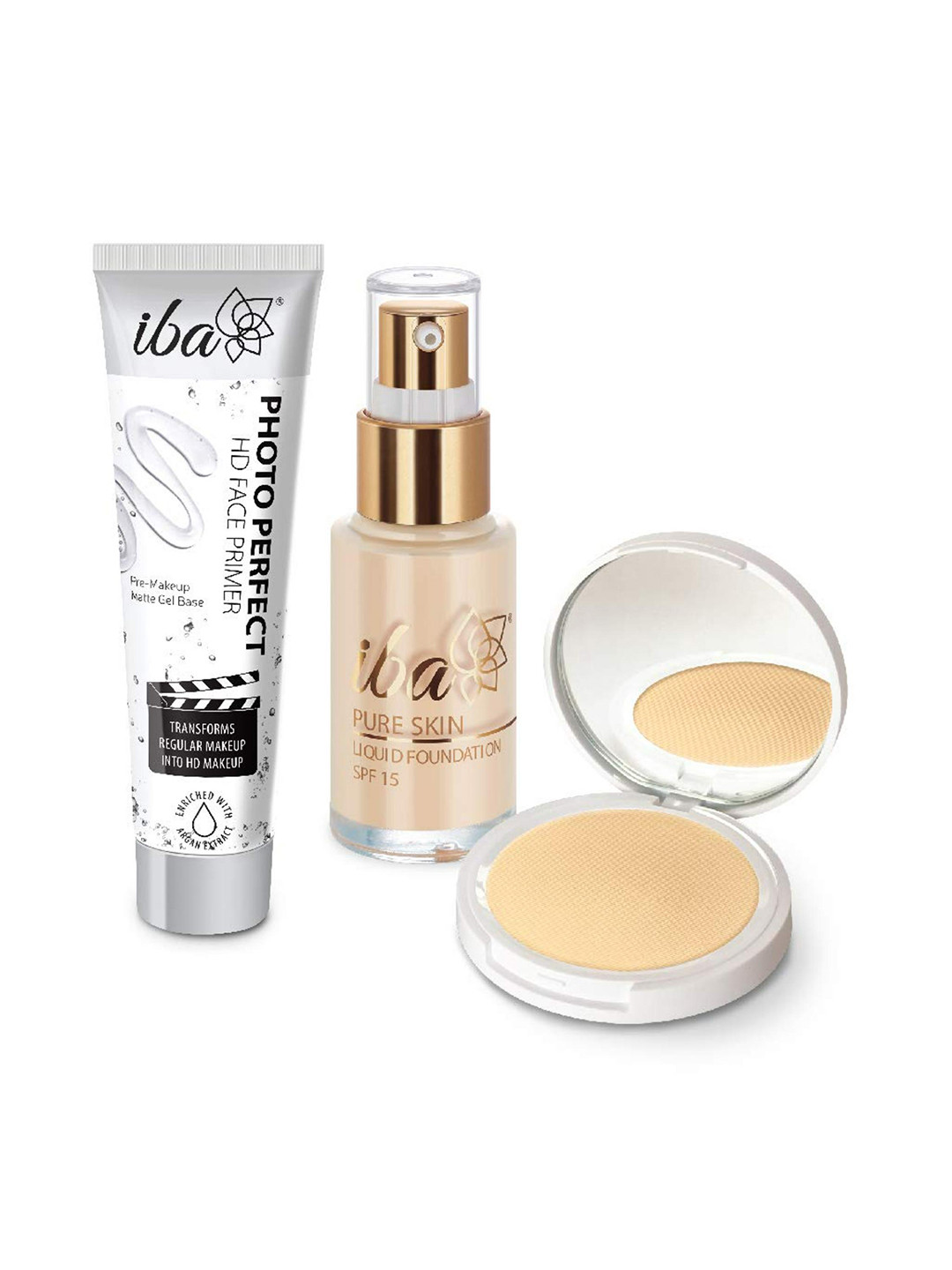 Iba Perfect Base Primer- Foundation-Compact Combo - Snow White