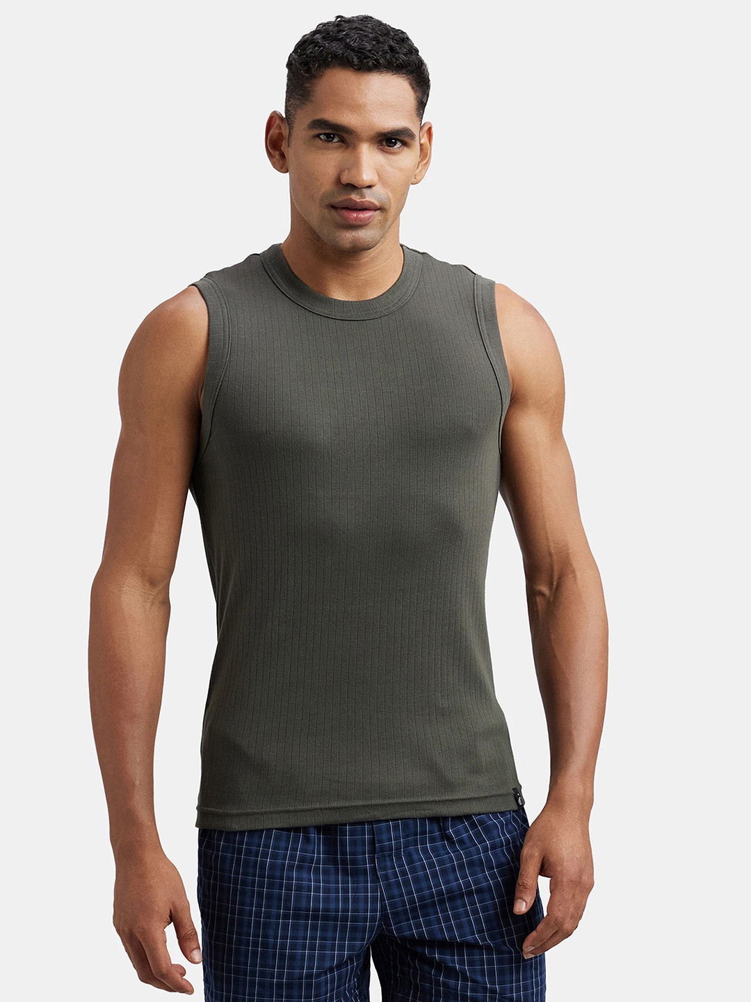 Jockey Combed Cotton Rib Round Neck Muscle Vest-9930