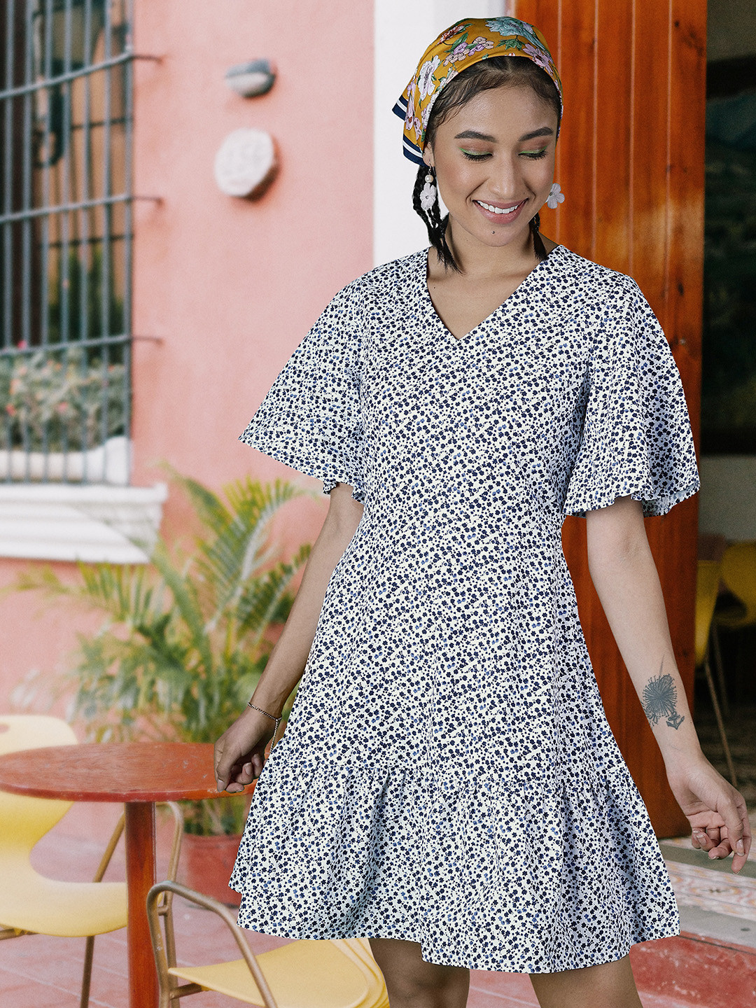 Flare Dress Abof Dress Buy Abof Blue Floral A-Line Dress Dresses