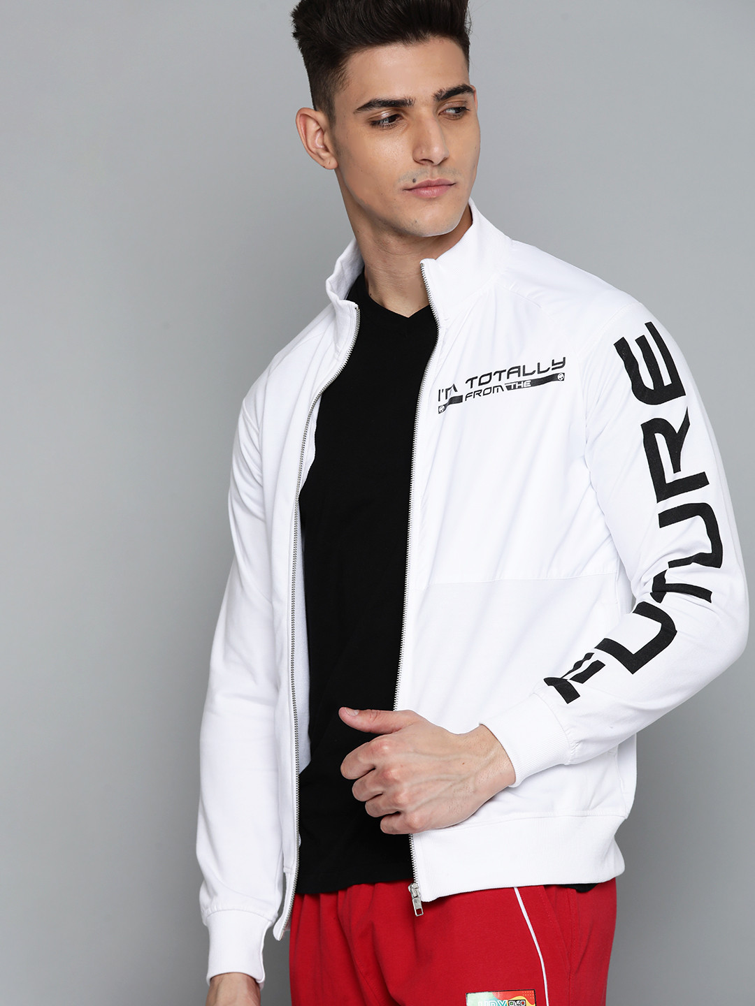 Kook N Keech Marvel Men White & Black Printed Detail Sweatshirt