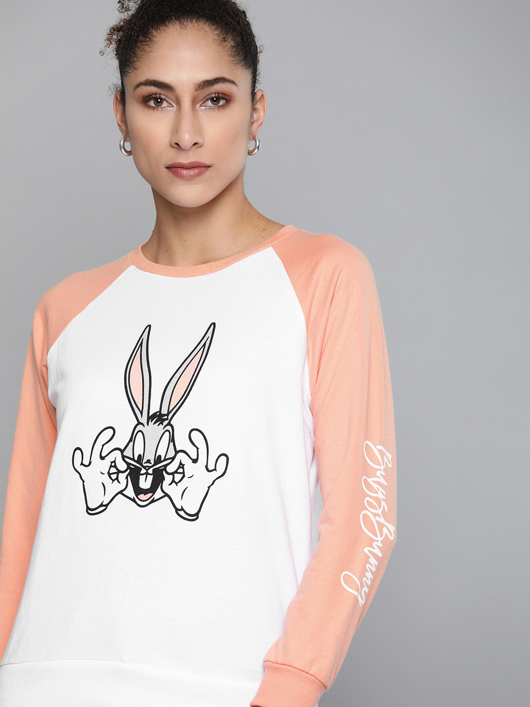 Kook N Keech Looney Tunes Women White Printed Sweatshirt
