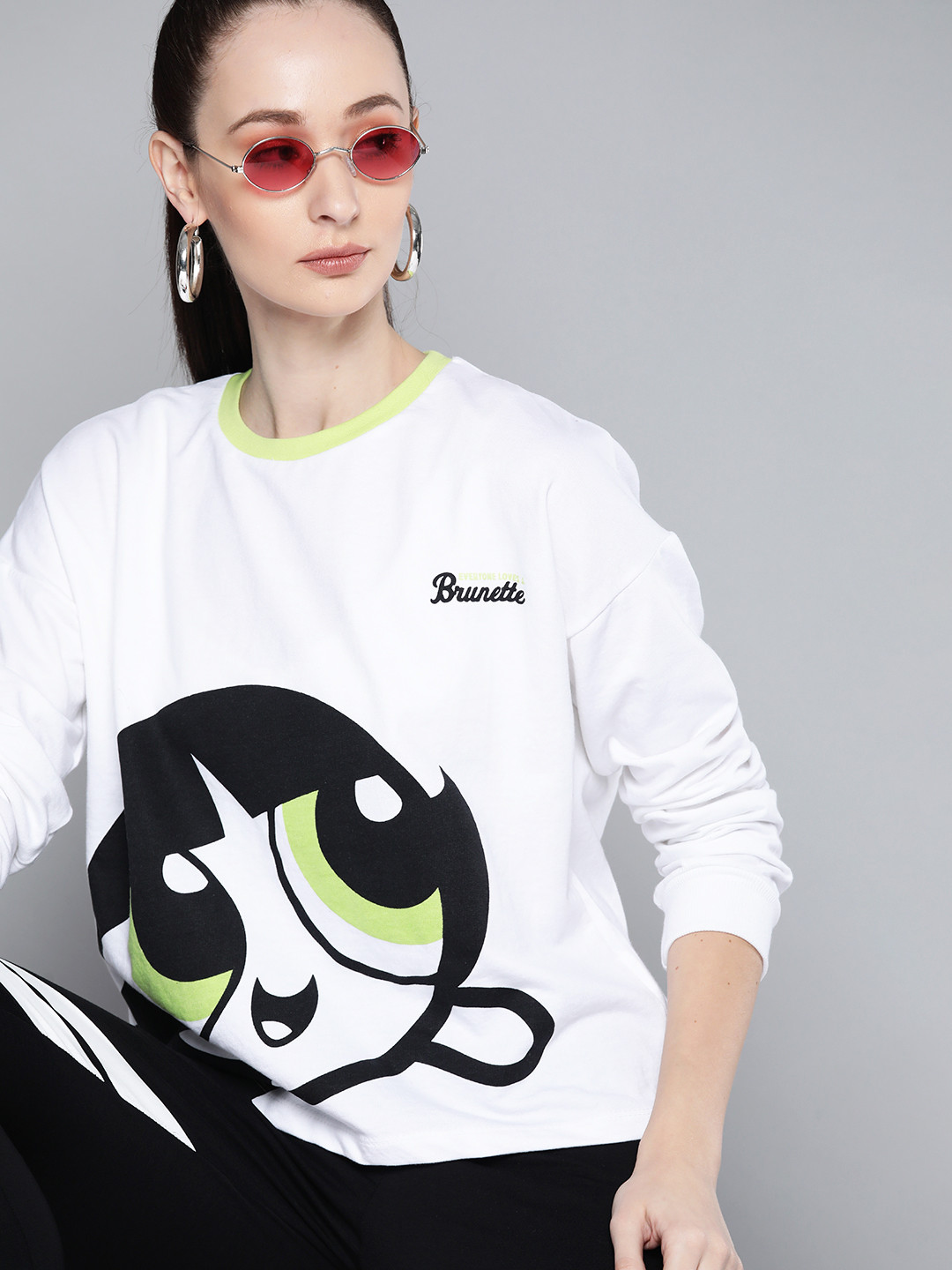 Powerpuff Girls by Kook N Keech Women White Powerpuff Girls Printed Sweatshirt