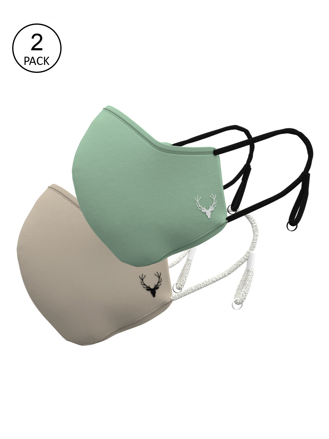 Allen Solly Women Pack Of 2 Solid 3-Ply Reusable Pure Cotton Protective Outdoor Masks