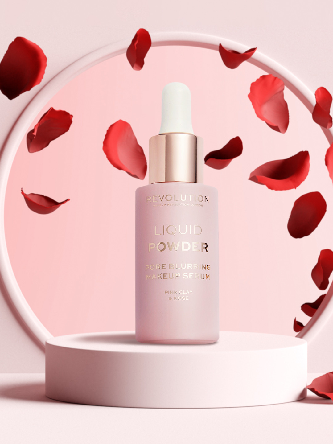 Makeup Revolution London Liquid Powder Pink Clay & Rose Pore Blurring Make Up Serum