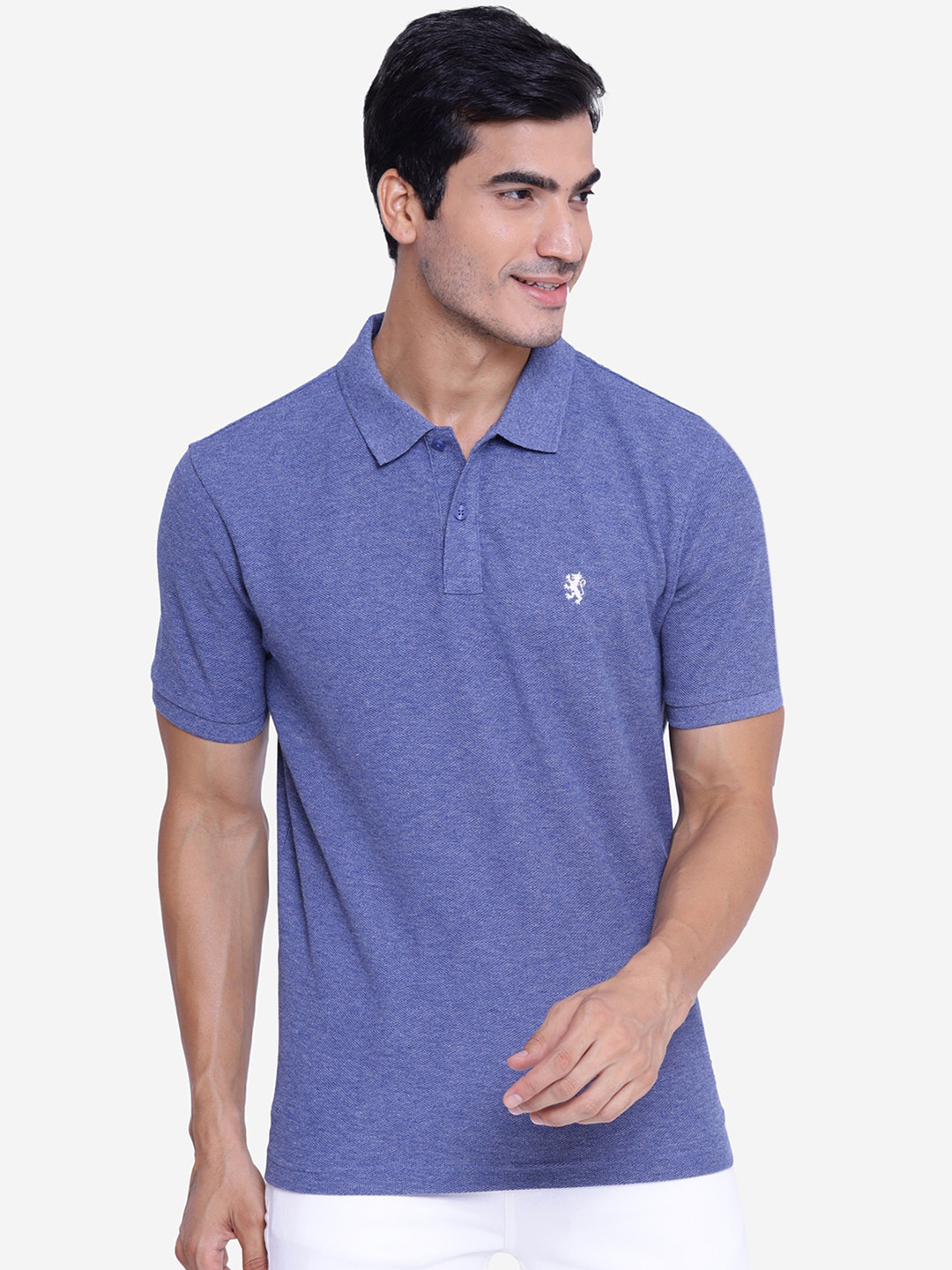 Red Tape Men Blue Polo Collar T-shirt