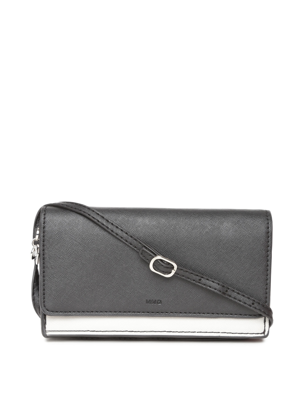 MANGO Women Black Wallet with Detachable Sling Strap