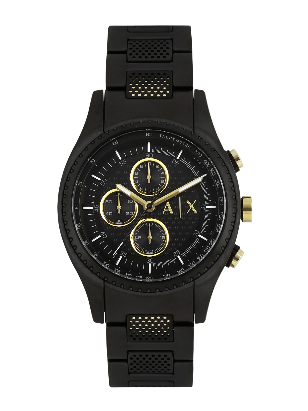 Buy Armani Exchange Men Black Textured Dial Chronograph Watch