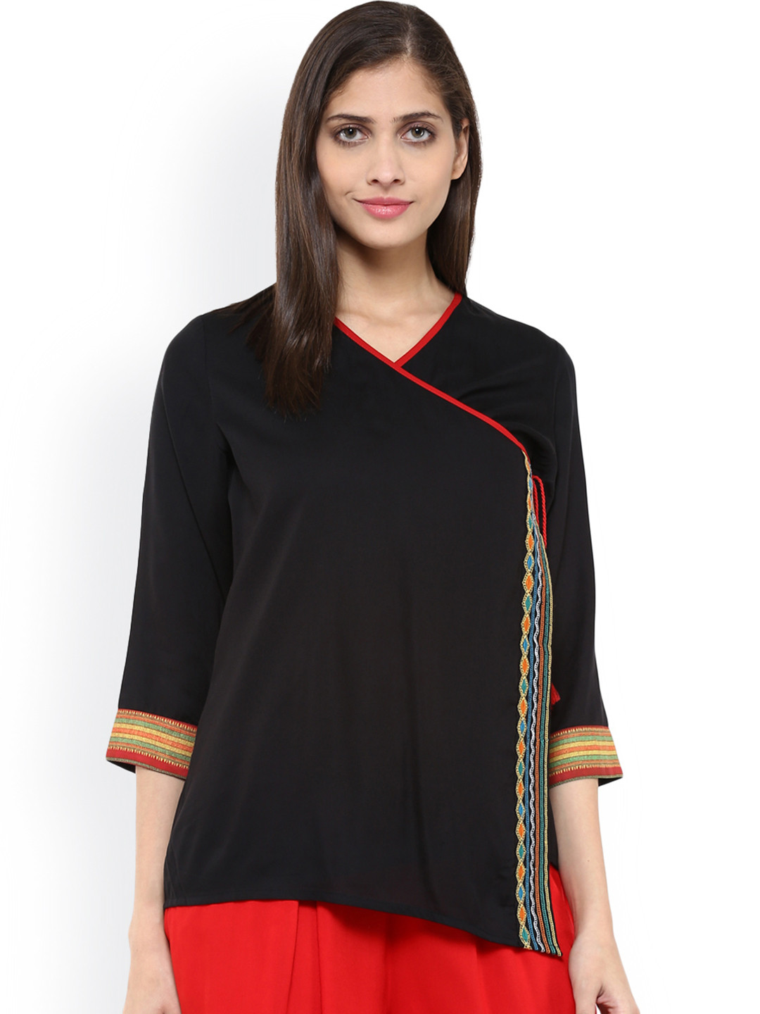 Fusion Beats Black Embroidered Top