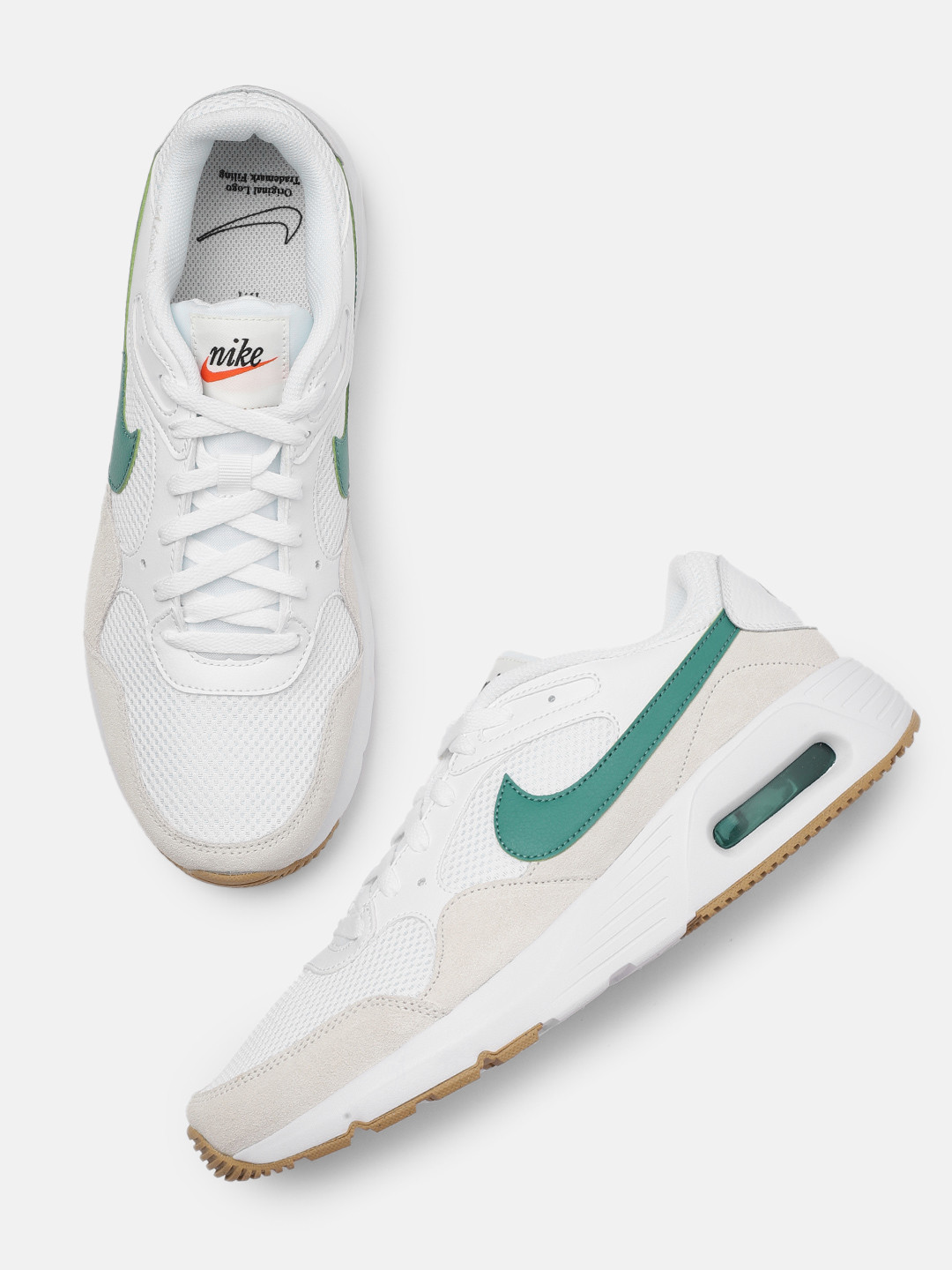 nike air max sc white and green