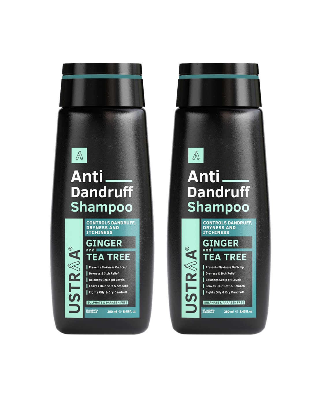 Ustraa Men Set of 2 Anti Dandruff Hair Shampoo Infused with Green Tea & Ginger