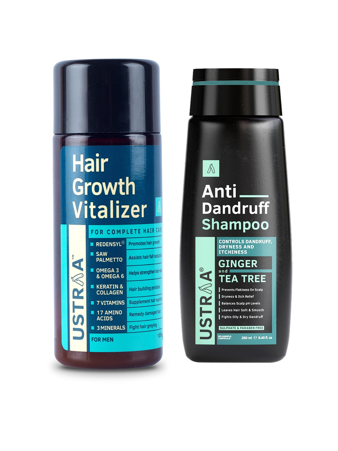 Ustraa Men Set of Anti Dandruff Shampoo & Hair Growth Vitalizer