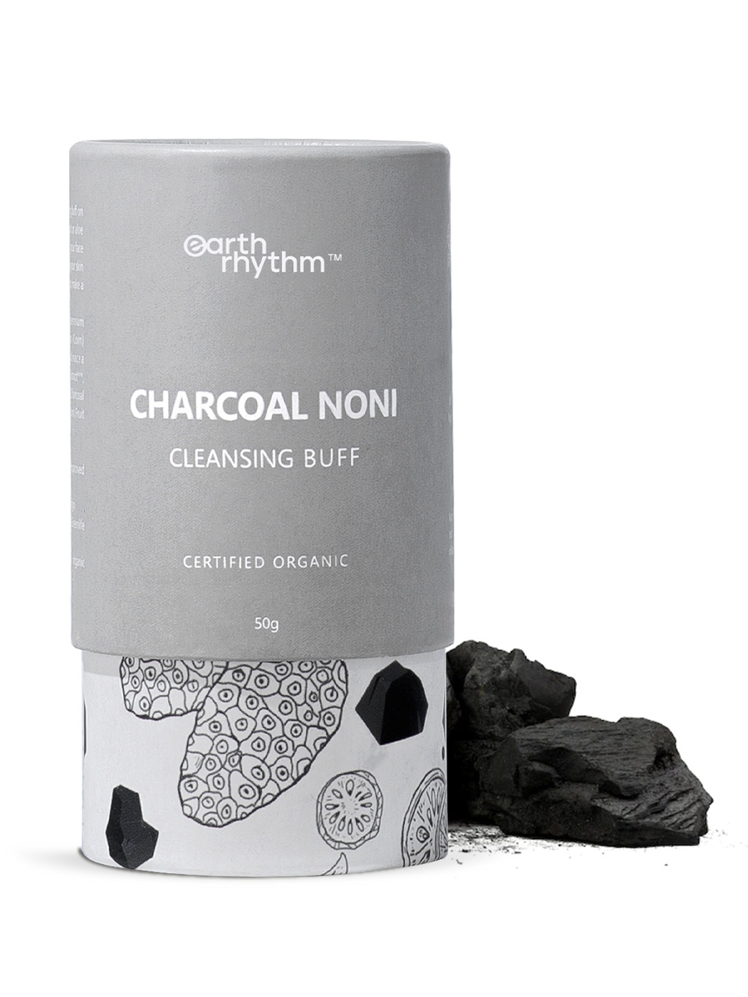 Earth Rhythm Charcoal Noni Organic Certified Cleansing Buff- 50g