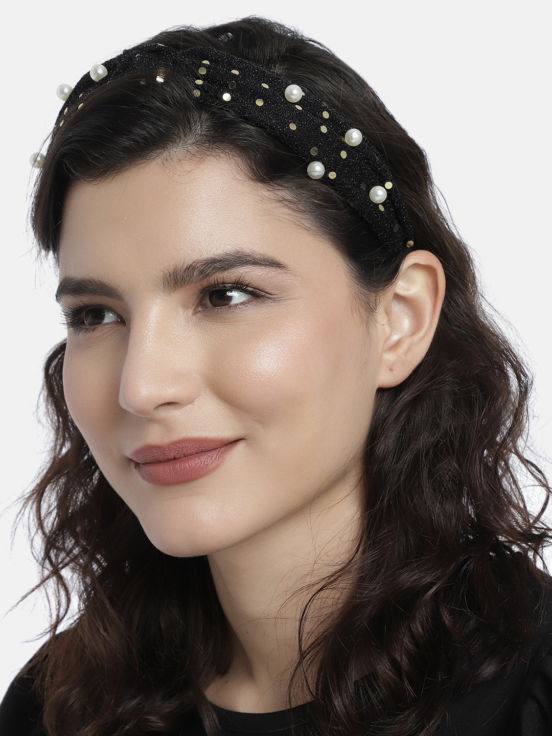 LAIDA Women Black Embellished Hairband