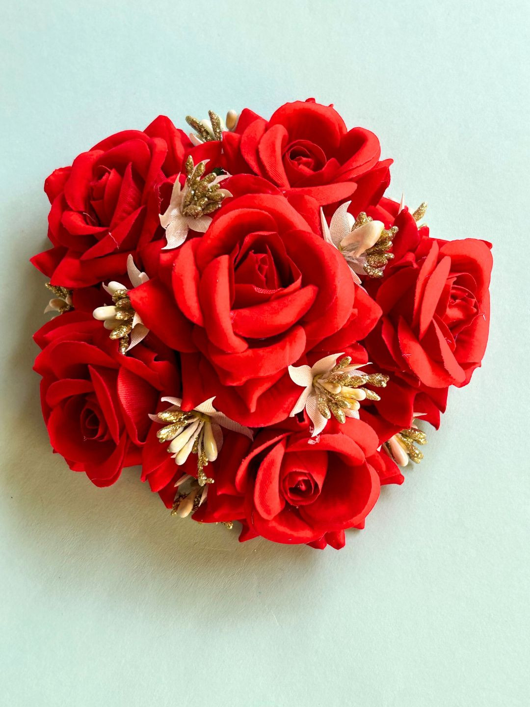LAIDA Women Red Embellished Floral Hair Bun Cover