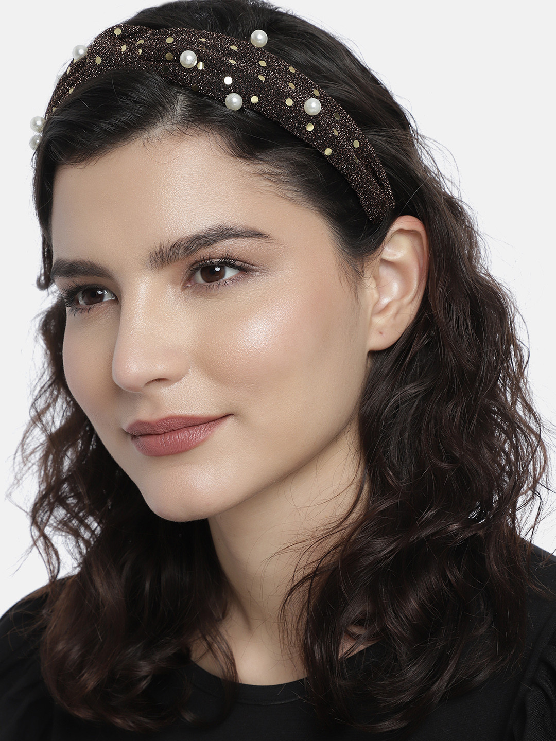 LAIDA Women Brown Embellished Hairband