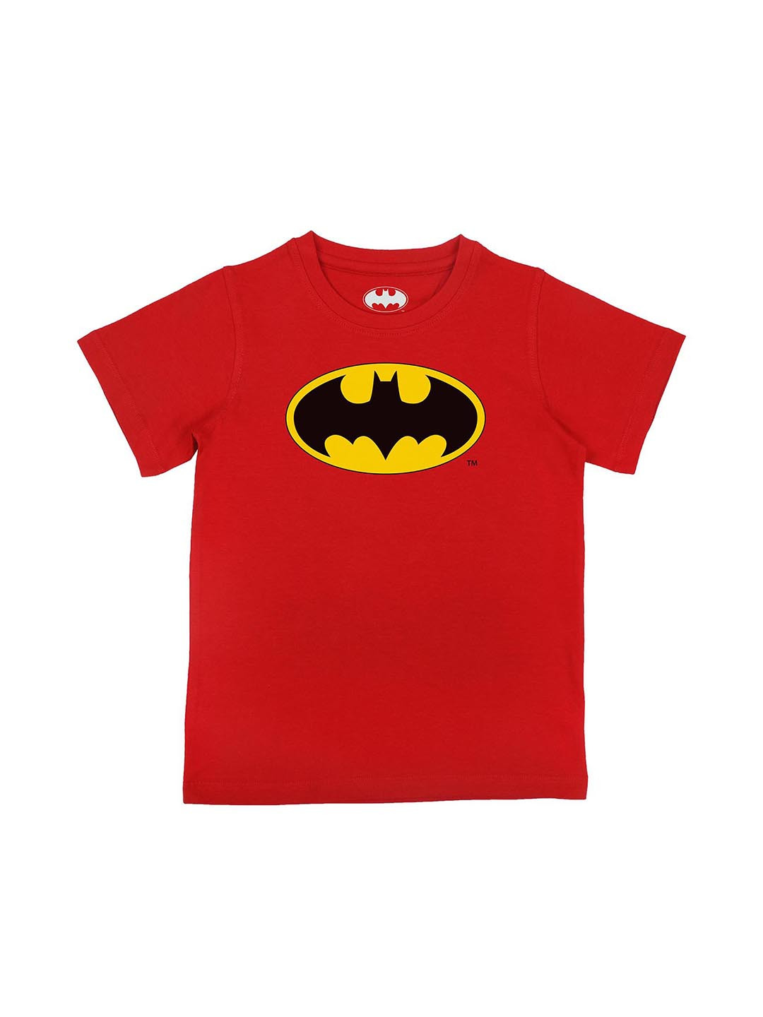 Batman Boys Red Batman Printed T-shirt