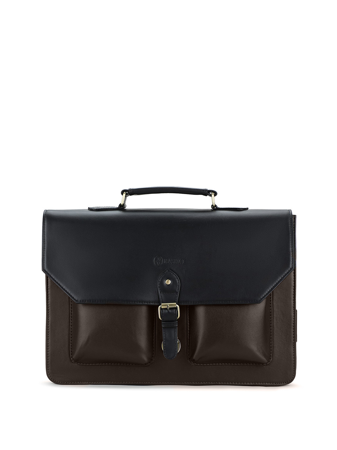 RASHKI Brown & Black PU 14.5 Inch  Laptop Bag