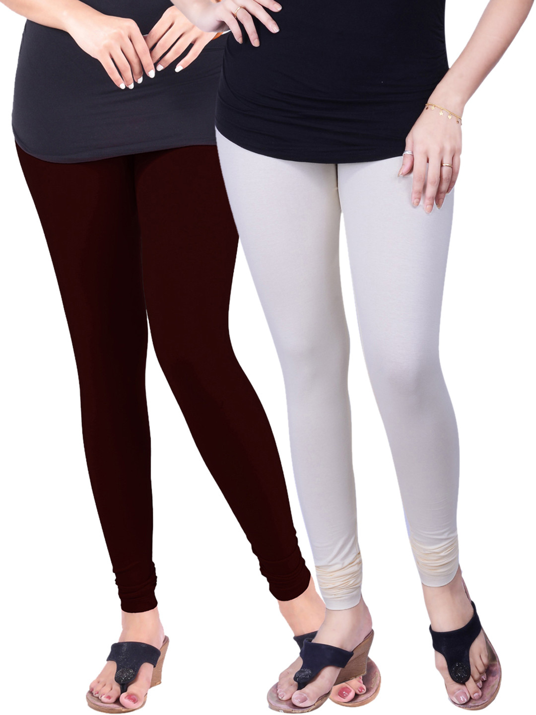 Buy LYRA Pack Of 2 Churidar Leggings 