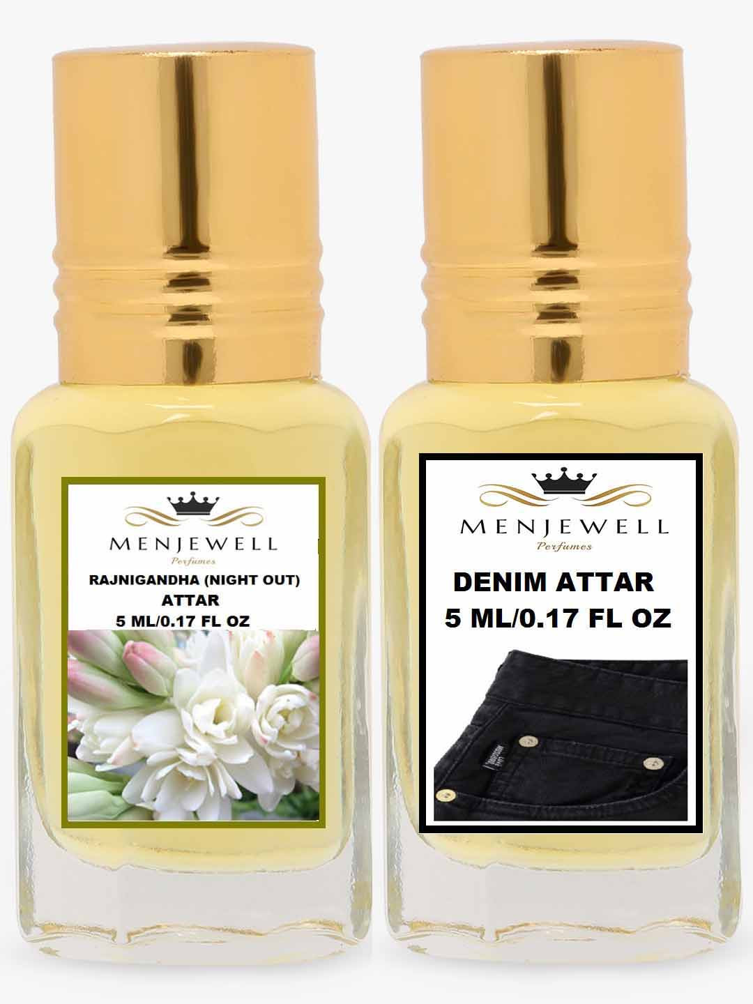 Menjewell Pack of 2 Rajnigandha Denim Attar 10 ml