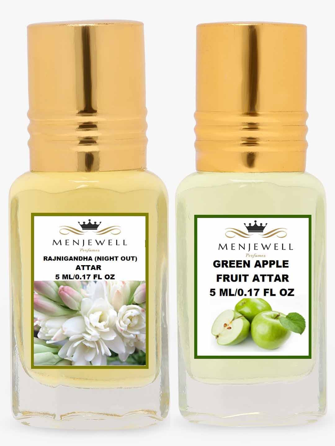 Menjewell Pack of 2 Yellow Rajnigandha & Green Apple Fruit Perfume