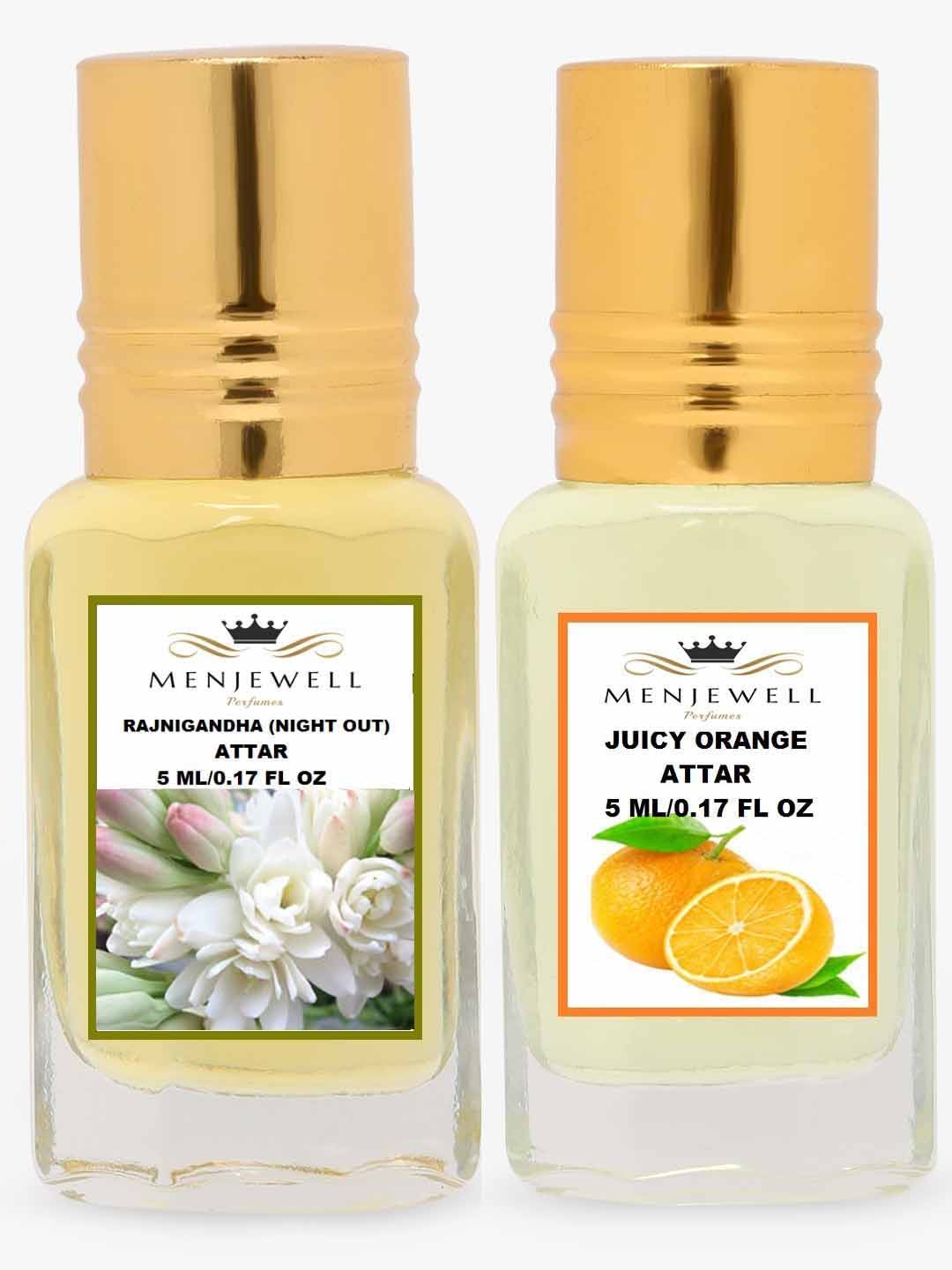 Menjewell Yellow Pack of 2 Rajnigandha & Juicy Orange Perfume