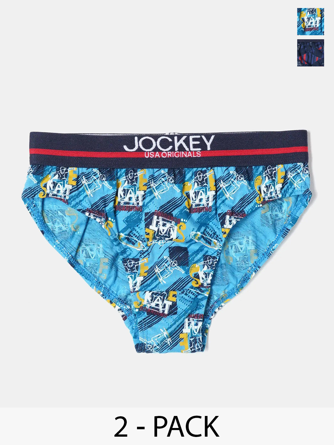 Jockey Boy Pack of 2 Super Combed Cotton Printed Brief with Ultrasoft Waistband-UB12