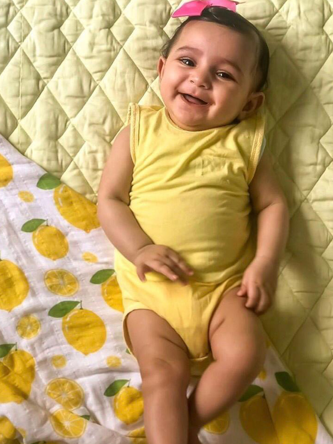 Softsens Infants Boys Yellow Bamboo Stretch Bodysuit
