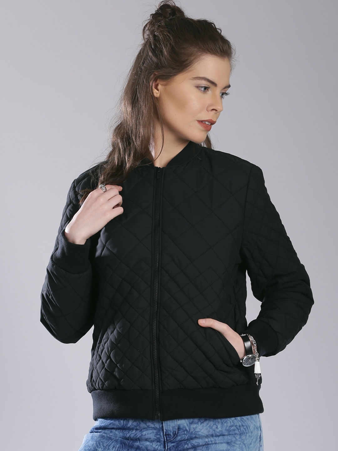 Buy Levis Black Polyester Quilted Jacket - Jackets for Women 1455842 |  Myntra