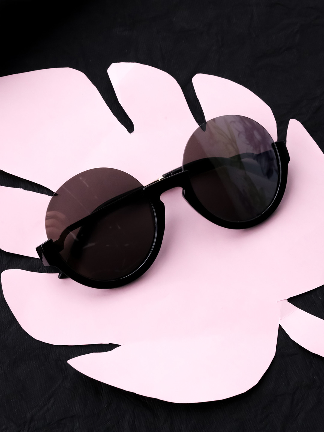 Spiky Adult Kids Grey Lens & Gold-Toned Round Sunglasses with UV Protected Lens