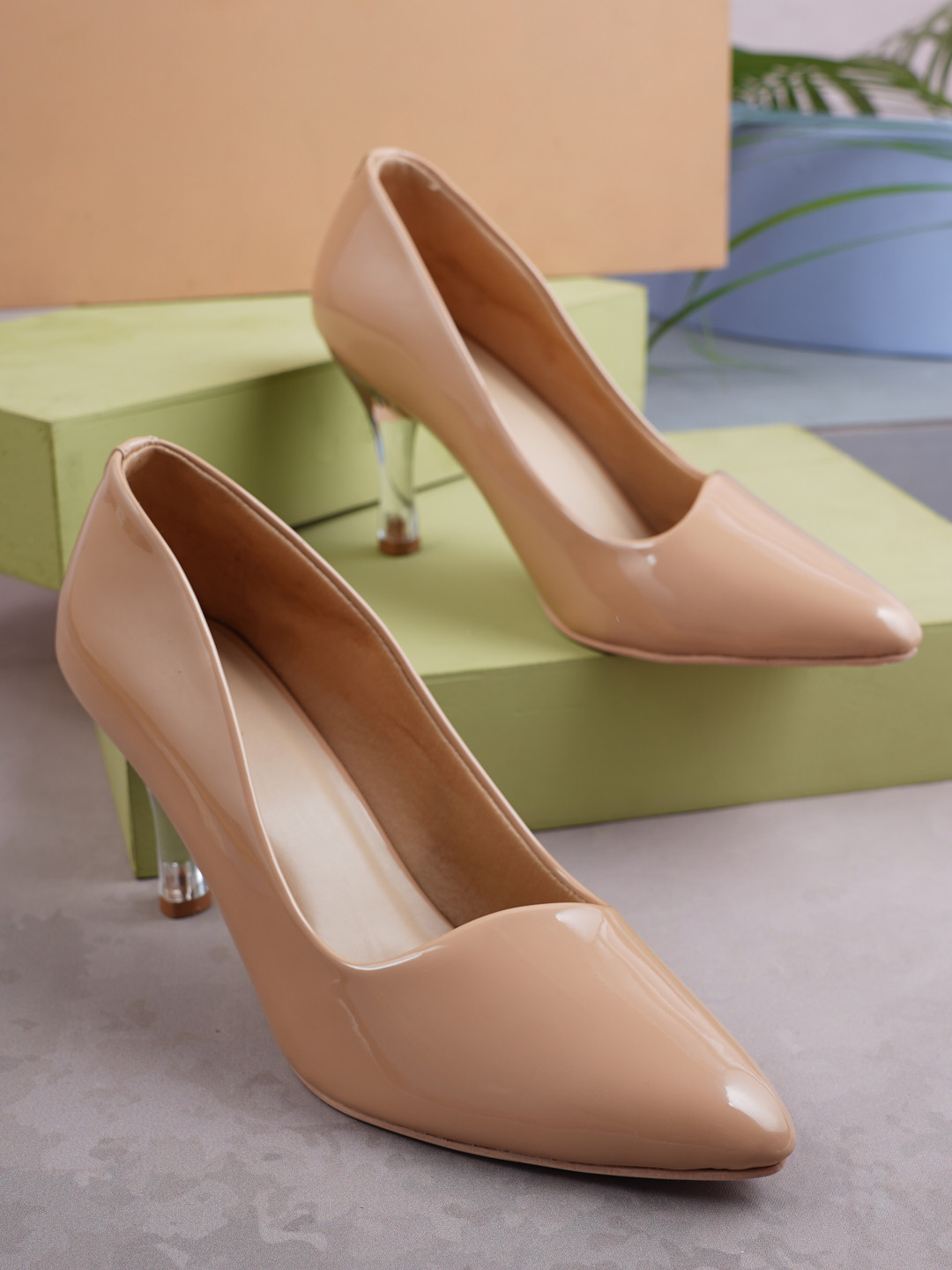 Get Glamr Beige Stiletto Pumps