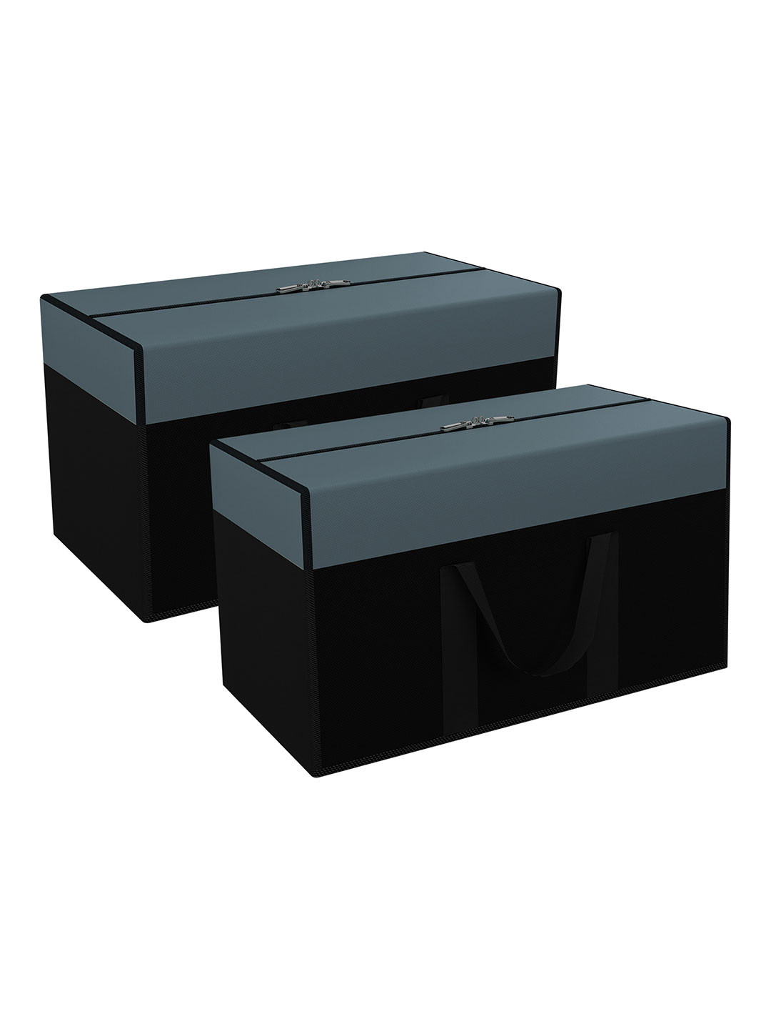 Kuber Industries Set Of 2 Black & Grey Solid Medium Size Multi-Utility Storage Bags