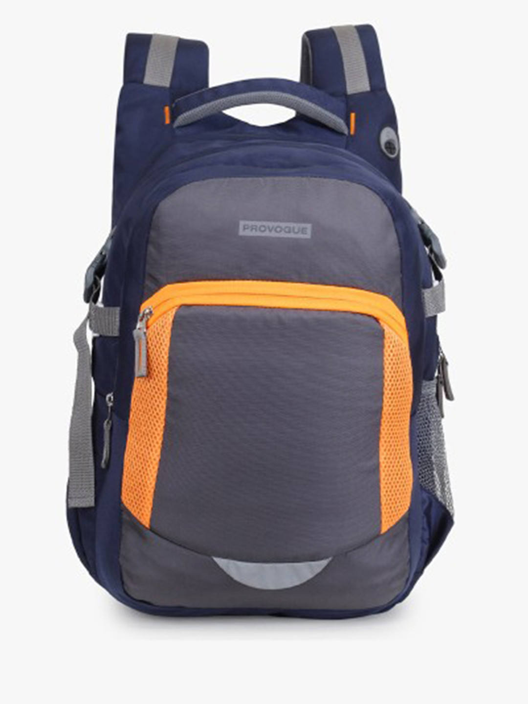 Provogue Unisex Grey & Orange Contrast Detail Backpack with Earphone Gate 38 L