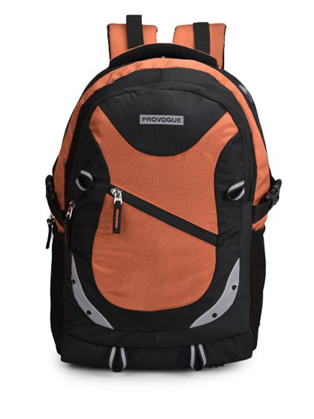 Provogue Unisex Tan Brown & Black Colourblocked Backpack with Reflective Strip 35 L