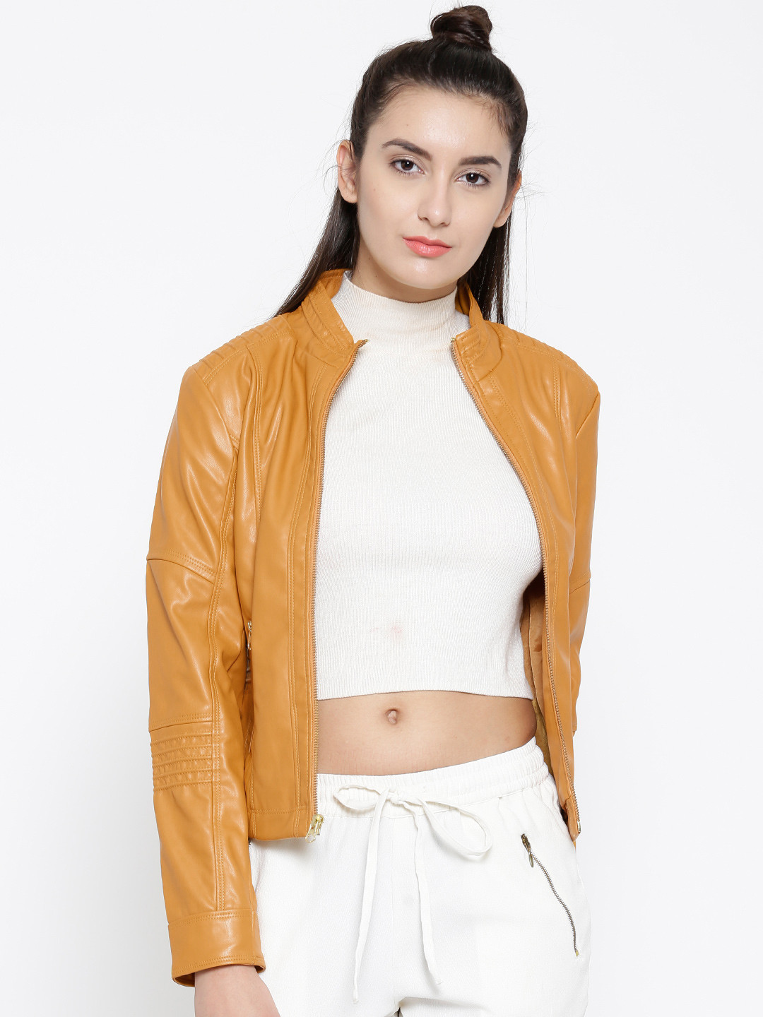 mustard yellow leather jacket
