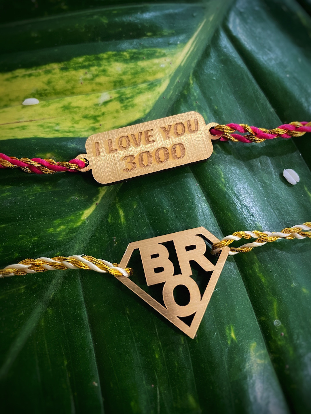 Digital Dress Room Boys Red Mauli Thread Rakhi Combo