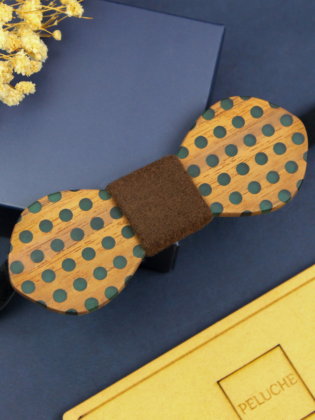 PELUCHE Men Brown & Green Printed Bow Tie