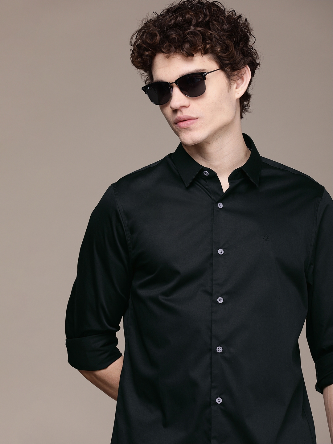 Buy Calvin Klein Jeans Men Black Solid Slim Fit Satin Casual Shirt Shirts for Men 14592198 Myntra
