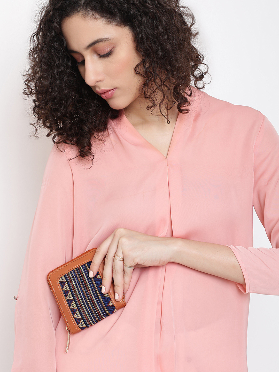 KLEIO Women Jacquard Weave Zip Around Wallet